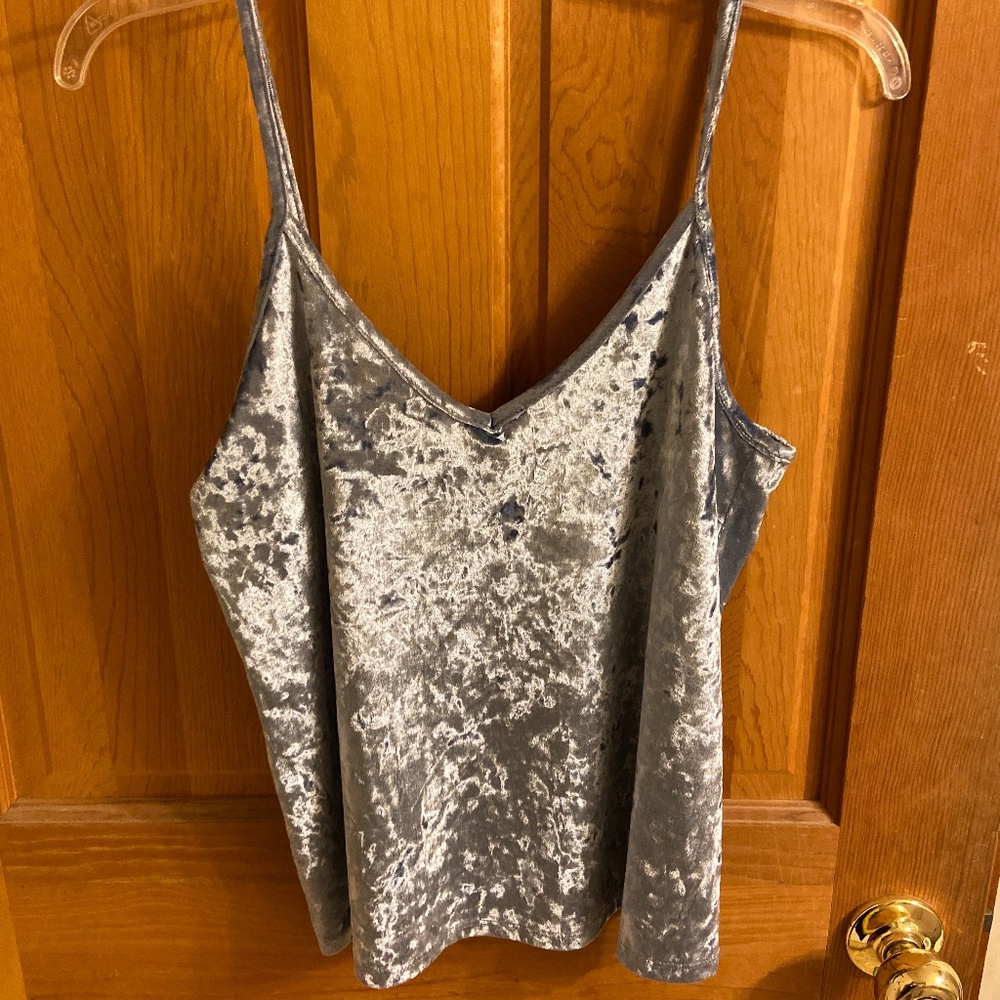 Antistar Light Blue Velvet Tank Top